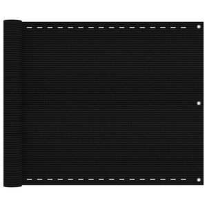 Paravento da Balcone Nero 75x400 cm in HDPE