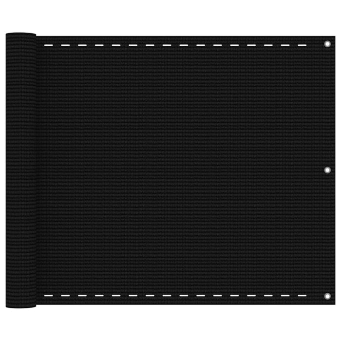 Paravento da Balcone Nero 75x400 cm in HDPE
