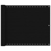 Paravento per balcone protezione privacy schermo privacy 75 x 400 cm HDPE nero 02_0010270