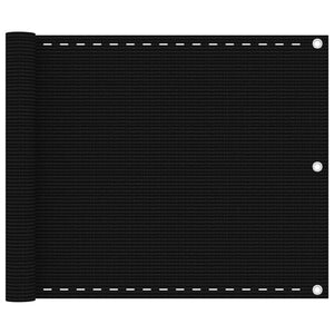 Paravento per balcone protezione privacy schermo privacy 75 x 500 cm HDPE nero 02_0010272