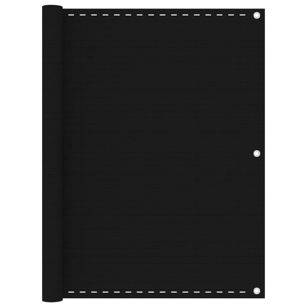 Paravento per balcone protezione privacy schermo privacy 120 x 500 cm HDPE nero 02_0010262