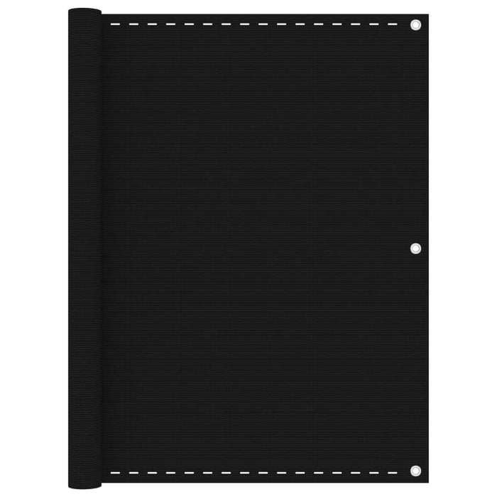 Paravento per balcone protezione privacy schermo privacy 120 x 500 cm HDPE nero 02_0010262