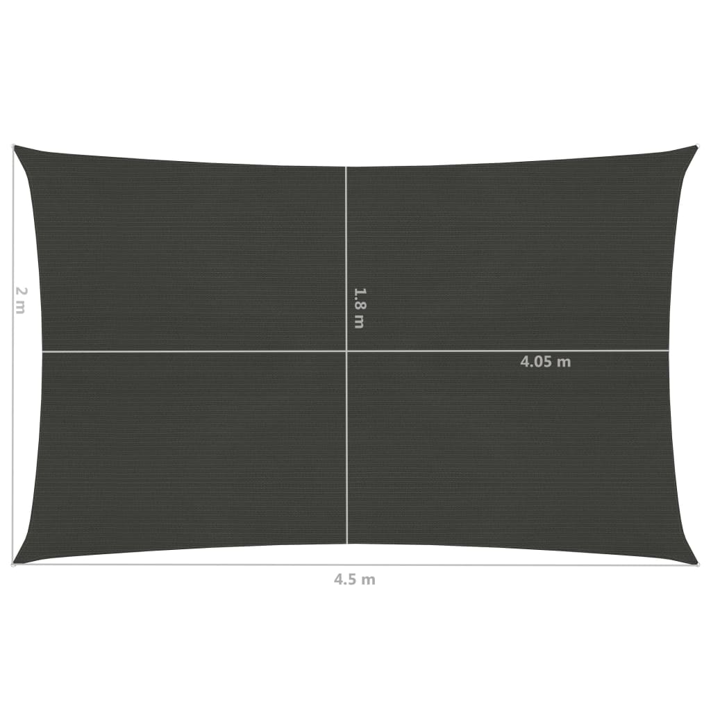 Vela in tessuto per ombrellone 160 g/m² HDPE 2 x 4,5 m antracite 02_0008912
