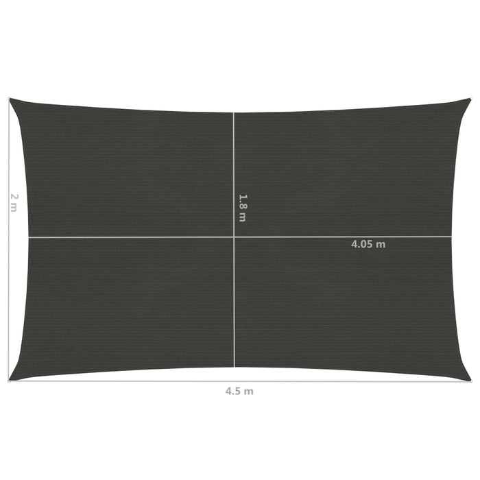 Vela in tessuto per ombrellone 160 g/m² HDPE 2 x 4,5 m antracite 02_0008912