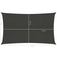 Vela in tessuto per ombrellone 160 g/m² antracite 3 x 5 m HDPE 02_0008926