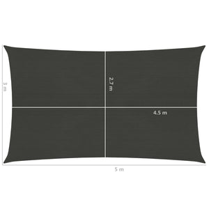Vela in tessuto per ombrellone 160 g/m² antracite 3 x 5 m HDPE 02_0008926