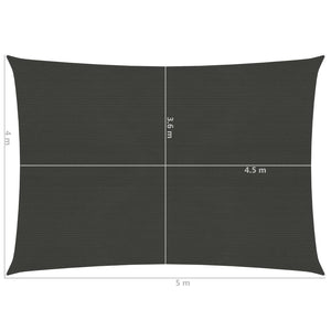 Vela in tessuto per ombrellone 160 g/m² antracite 4 x 5 m HDPE 02_0008935