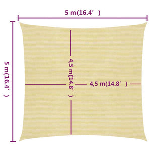 Vela ombreggiante 160 g/m² 5 x 5 m HDPE beige 02_0008985
