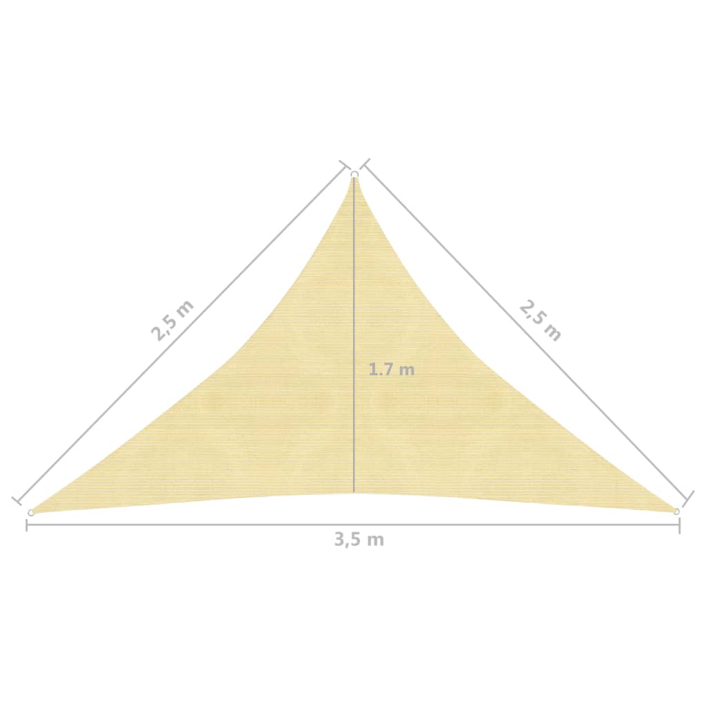 Vela in tessuto per ombrellone 160 g/m² 2,5 x 2,5 x 3,5 m HDPE beige 02_0008952