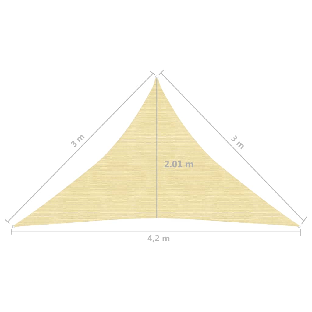 Vela in tessuto per ombrellone 160 g/m² HDPE 3 x 3 x 4,2 m beige 02_0008969