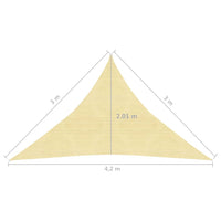 Vela in tessuto per ombrellone 160 g/m² HDPE 3 x 3 x 4,2 m beige 02_0008969