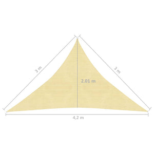 Vela in tessuto per ombrellone 160 g/m² HDPE 3 x 3 x 4,2 m beige 02_0008969