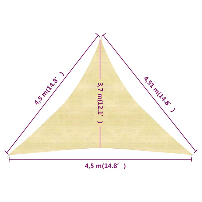 Vela in tessuto per ombrellone 160 g/m² 4,5 x 4,5 x 4,5 m HDPE marrone 02_0009162