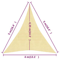 Vela ombreggiante 160 g/m² beige 4 x 5 x 5 m HDPE 02_0008983