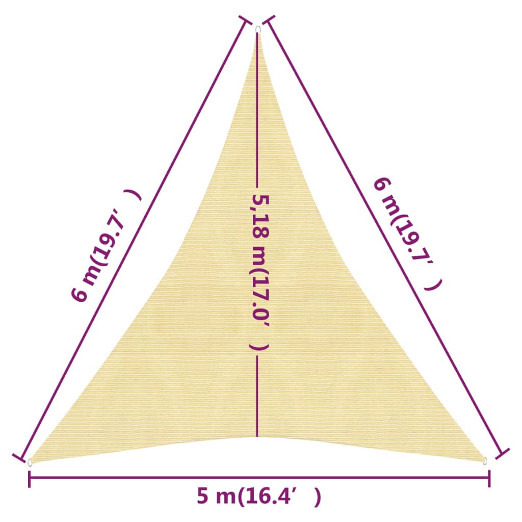 Vela in tessuto per ombrellone 160 g/m² 5 x 6 x 6 m HDPE beige 02_0008988