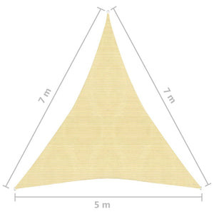 Vela in tessuto per ombrellone 160 g/m² 5 x 7 x 7 m HDPE beige 02_0008990