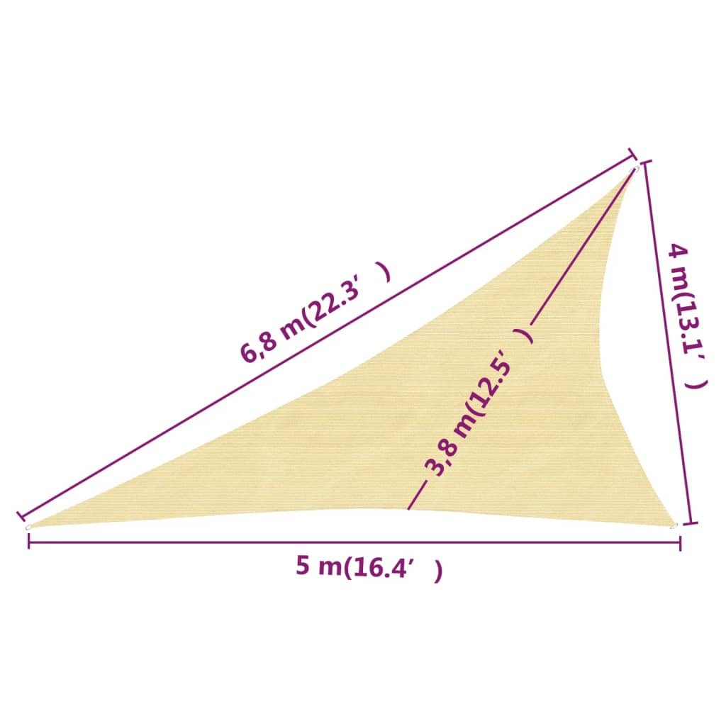 Vela ombreggiante 160 g/m² beige 4 x 5 x 68 m HDPE 02_0009443