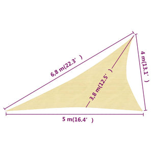 Vela ombreggiante 160 g/m² beige 4 x 5 x 68 m HDPE 02_0009443