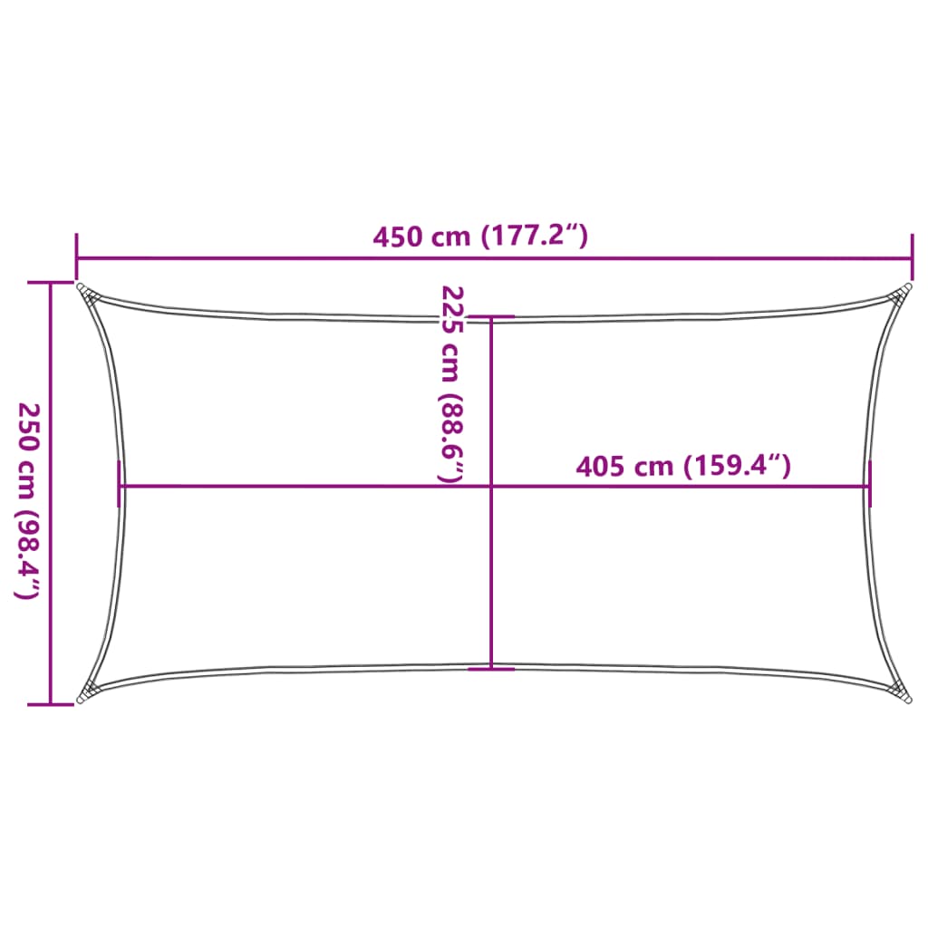 Vela Parasole 160 g/m² Bianca 2,5x4,5 m in HDPE 311235