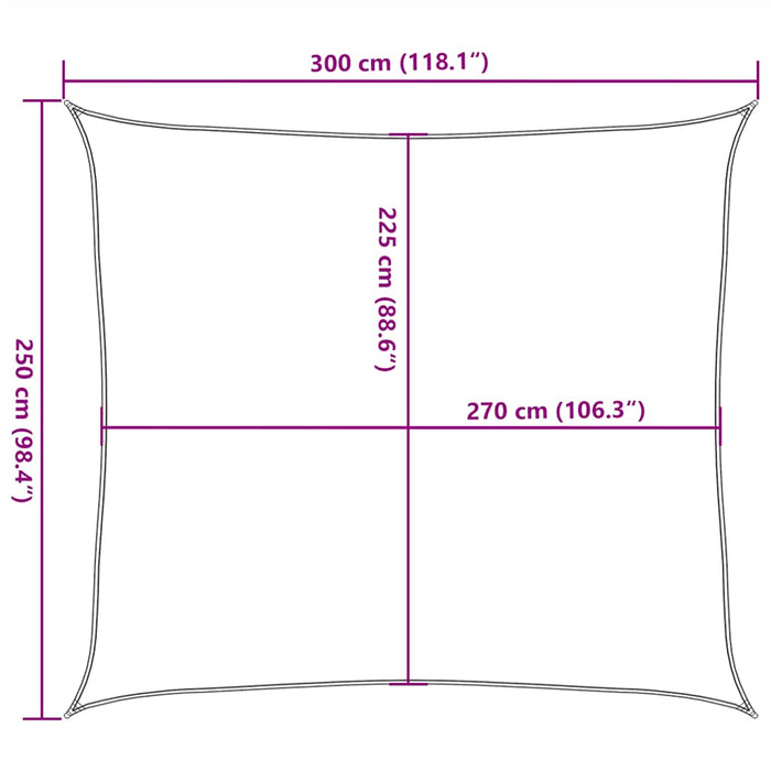 Vela Parasole 160 g/m² Verde Chiaro 2,5x3 m in HDPE 311287