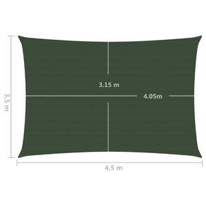 Vela in tessuto per ombrellone 160 g/m² HDPE 3,5 x 4,5 m verde scuro 02_0009416