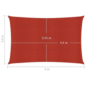 Vela in tessuto per ombrellone 160 g/m² rosso 3,5 x 5 m HDPE 02_0009261