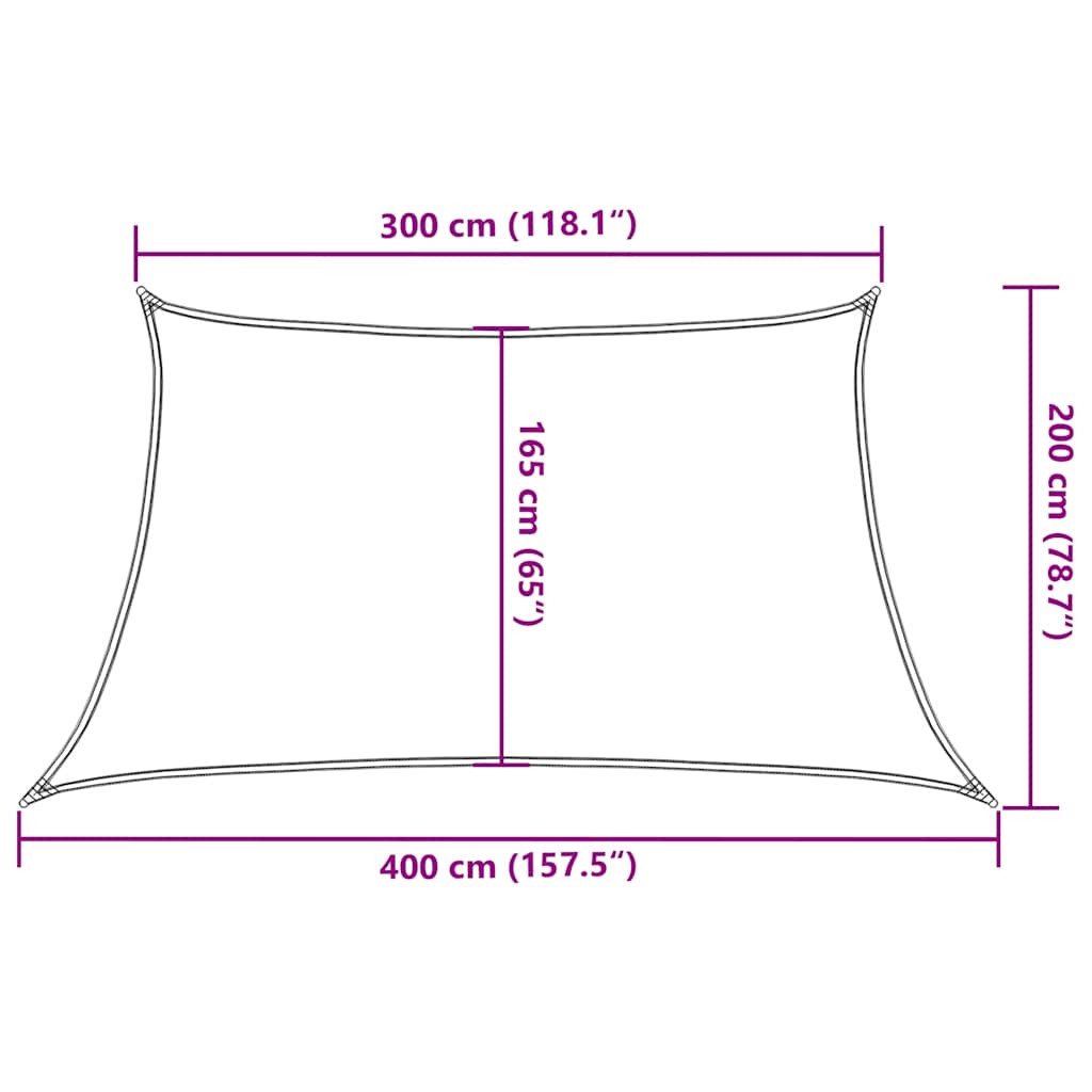 Vela Parasole 160 g/m² Trapezio Arancione 3/4x2 m in HDPE 311708