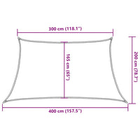 Vela Parasole 160 g/m² Trapezio Arancione 3/4x2 m in HDPE 311708