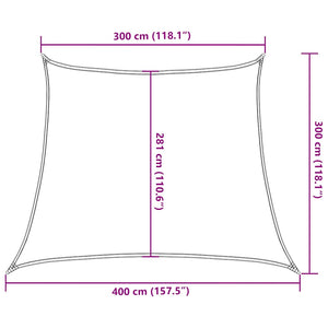 Vela Parasole 160 g/m² Trapezio Arancione 3/4x3 m in HDPE 311709
