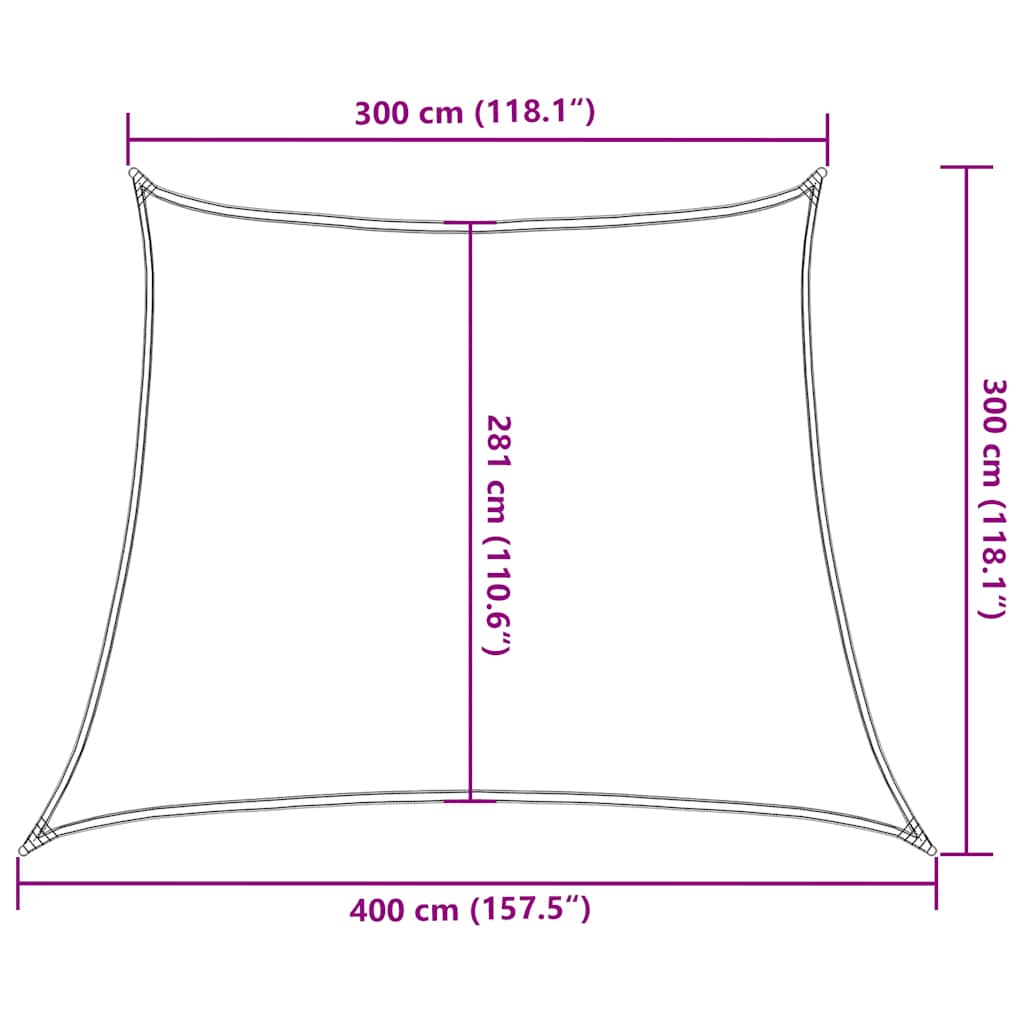 Vela Parasole 160 g/m² Trapezio Arancione 3/4x3 m in HDPE