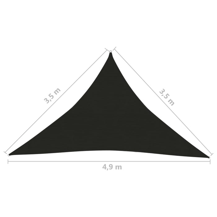 Vela in tessuto per ombrellone 160 g/m² 3,5 x 3,5 x 4,9 m HDPE nero 02_0009193