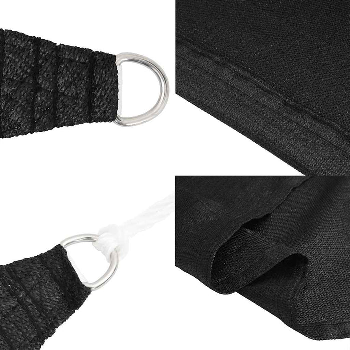 Vela Parasole 160 g/m² Triangolare Nero 5x7x7 m in HDPE