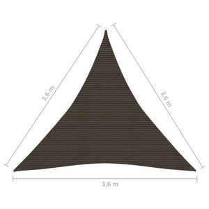 Vela in tessuto per ombrellone 160 g/m² HDPE 3,6 x 3,6 x 3,6 m marrone 02_0009150