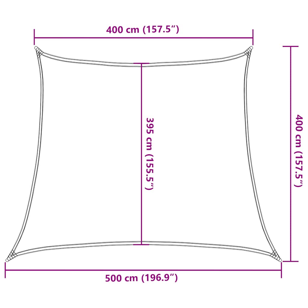 Vela Parasole 160 g/m² Trapezio Marrone 4/5x4 m in HDPE