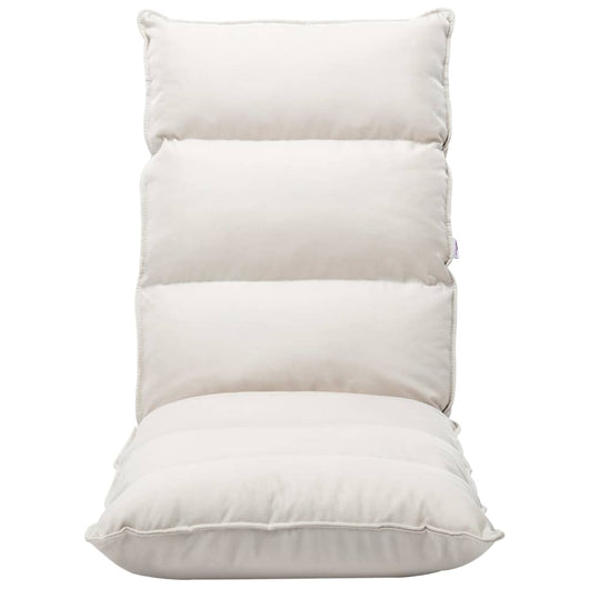 Sedia a Sdraio da Terra Pieghevole Crema in Tessuto