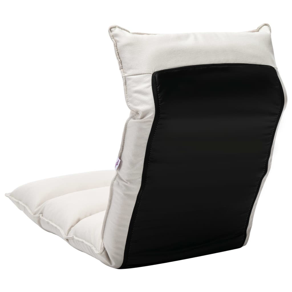 Sedia a Sdraio da Terra Pieghevole Crema in Tessuto 325237