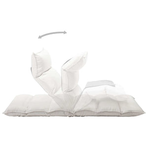 Sedia a Sdraio da Terra Pieghevole Crema in Tessuto 325237