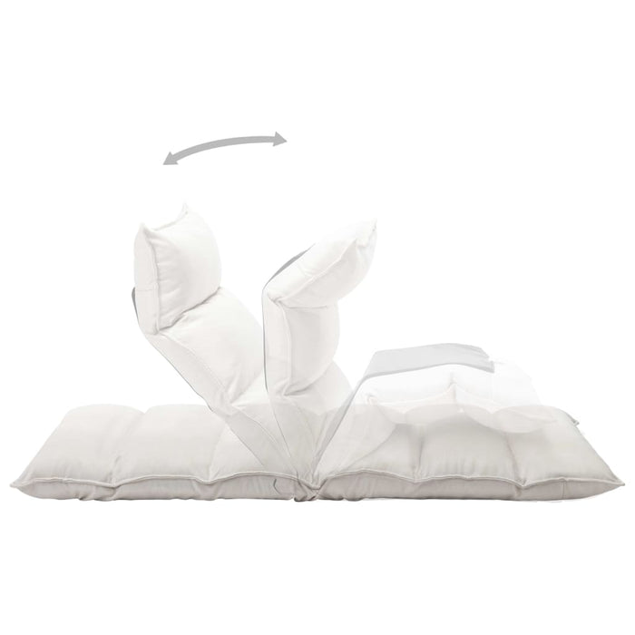 Sedia a Sdraio da Terra Pieghevole Crema in Tessuto 325237