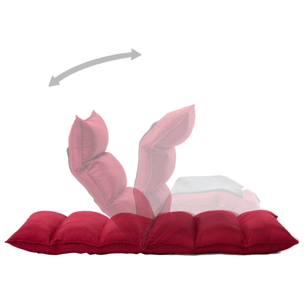 Sedia a Sdraio da Terra Pieghevole Rosso Vino in Tessuto cod mxl 67318