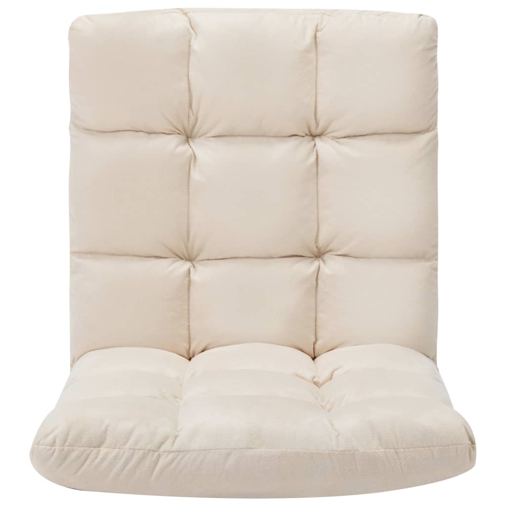 Sedia a Sdraio da Terra Pieghevole Crema in Microfibra