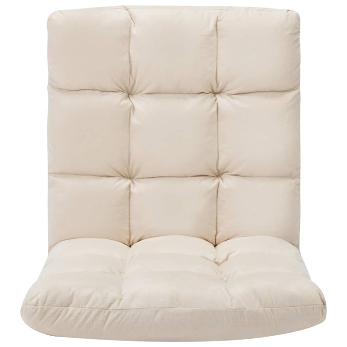 Sedia a Sdraio da Terra Pieghevole Crema in Microfibra