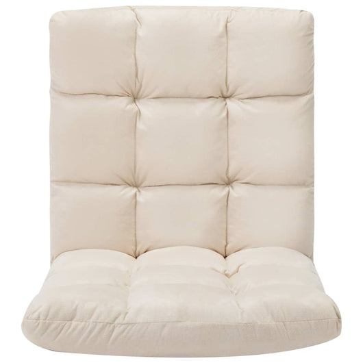 Sedia a Sdraio da Terra Pieghevole Crema in Microfibra 325257