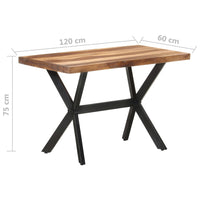 Tavolo da Pranzo 120x60x75 cm Legno Massello con Finitura Ambra 321545