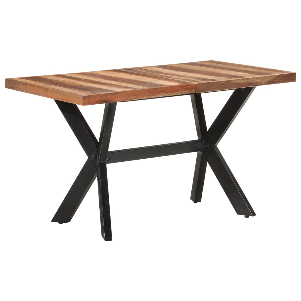 Tavolo da Pranzo 140x70x75 cm Legno Massello con Finitura Ambra 321546