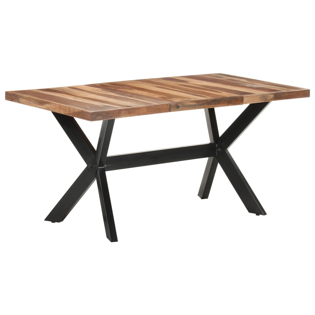 Tavolo da Pranzo 160x80x75 cm Legno Massello con Finitura Ambra 321547