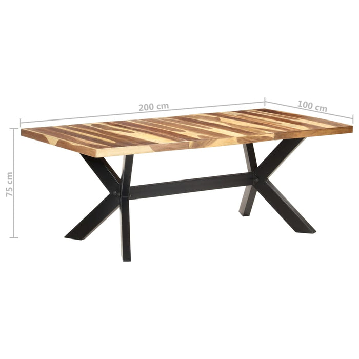 Tavolo da Pranzo 200x100x75cm Legno Massello con Finitura Ambra 321549