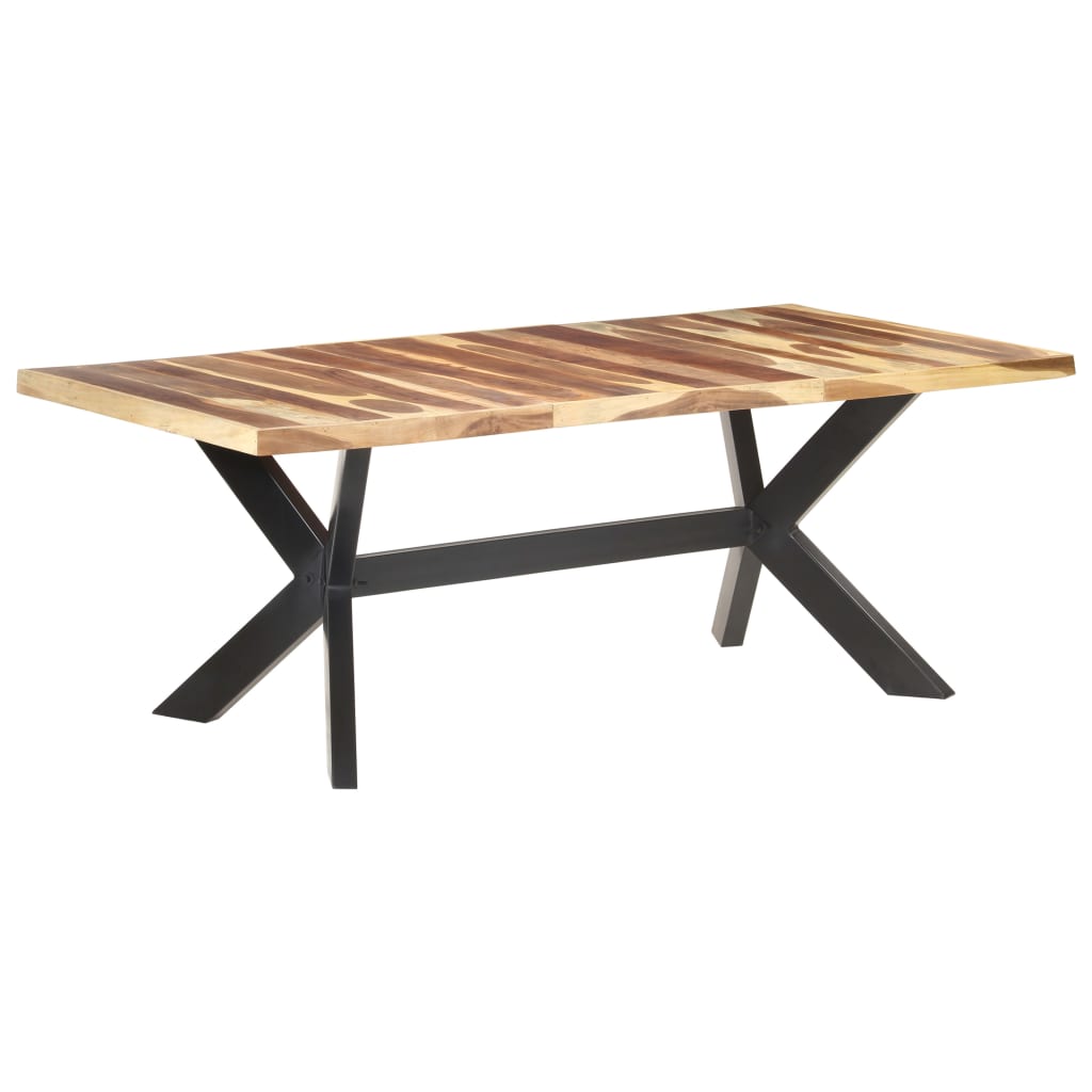 Tavolo da Pranzo 200x100x75cm Legno Massello con Finitura Ambra 321549