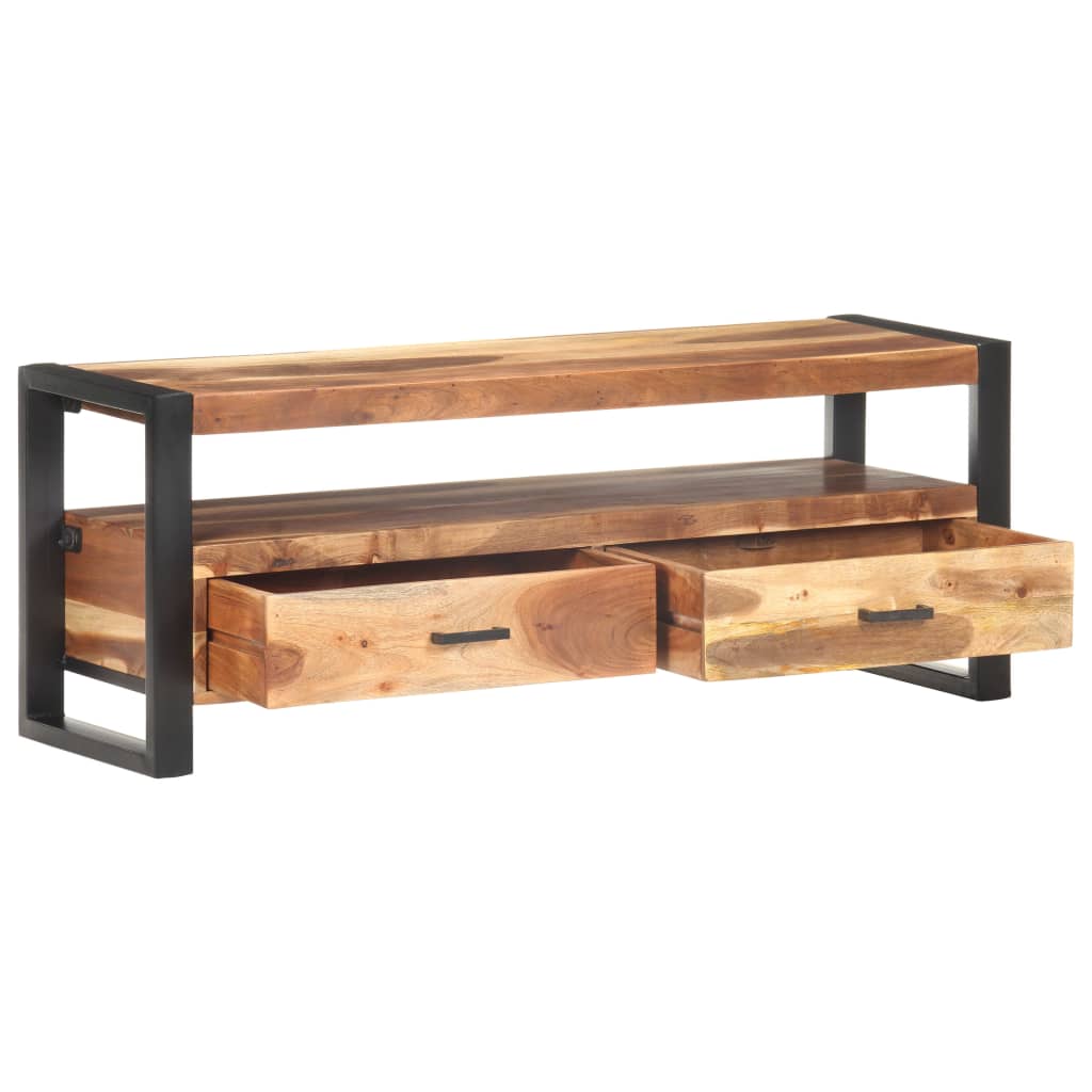 Mobile Porta TV-Mobile per TV-Credenza TV 120x35x45 cm Legno Massello con Finitura Ambra