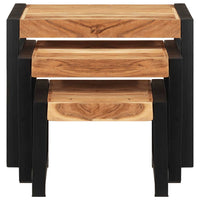 Tavolini a Incastro 3 pz in Legno Massello di Pino 321552