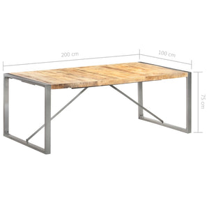 Tavolo da Pranzo 200x100x75cm in Legno Massello di Mango Grezzo 321565
